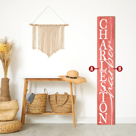 Personalized Vertical Favorite Place Town Name Sign | Wall Art Print on Real Wood | Coastal Farmhouse Decor