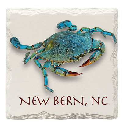 New Bern, NC Blue Crab | Absorbent Ceramic Drink Coaster