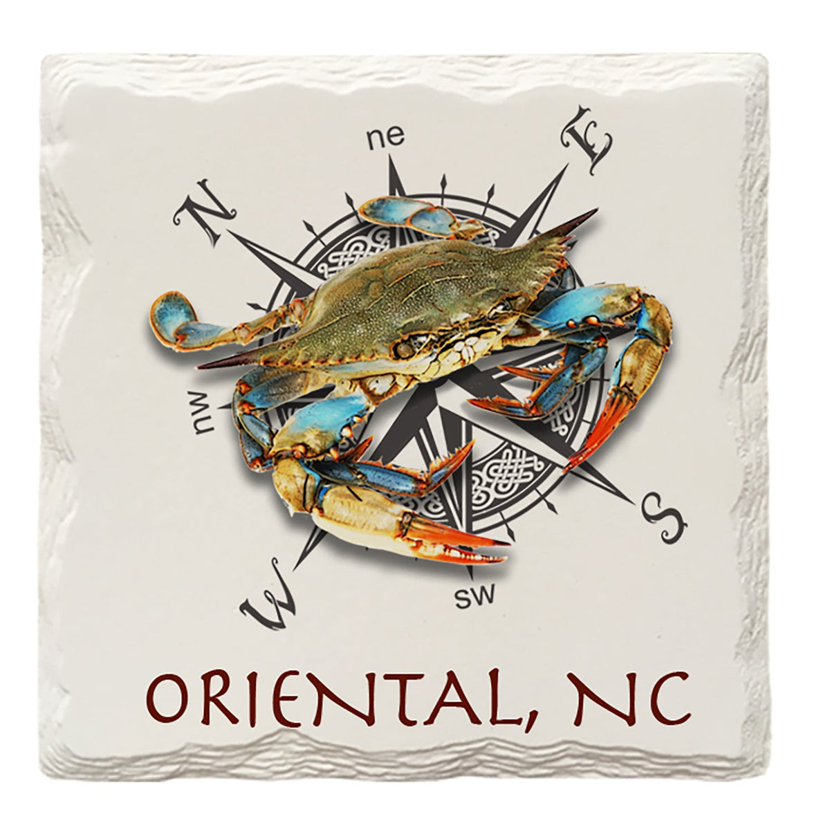 Oriental, NC Blue Crab | Absorbent Ceramic Drink Coaster