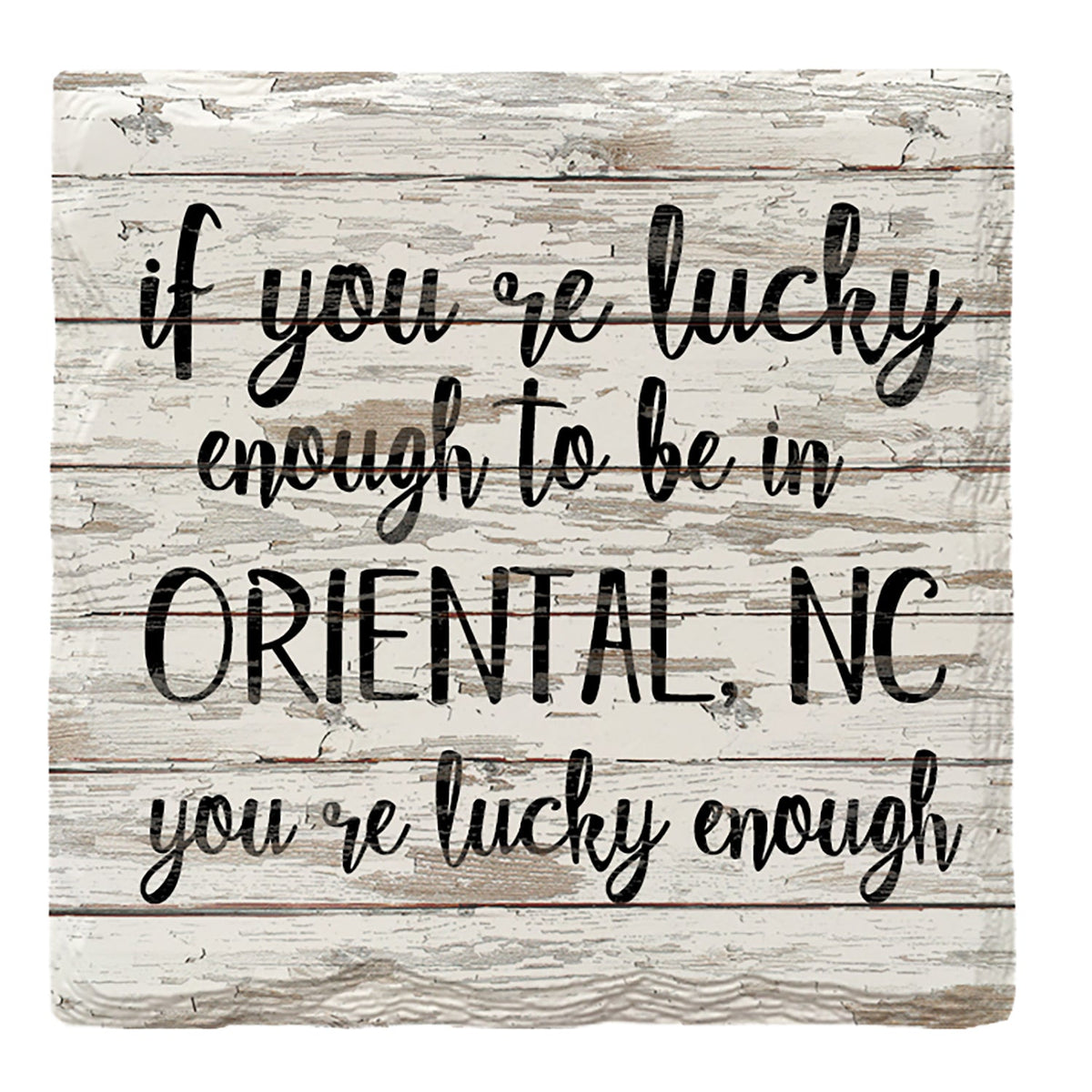 Lucky Enough Oriental, NC | Absorbent Ceramic Drink Coaster