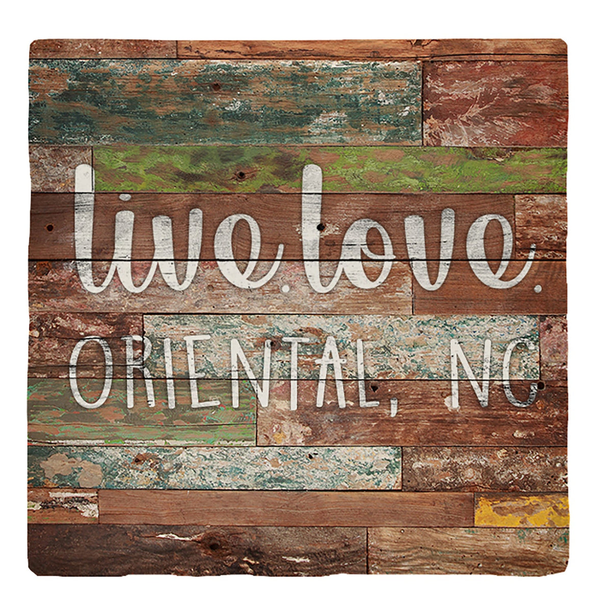Live. Love. Oriental, NC | Absorbent Ceramic Drink Coaster