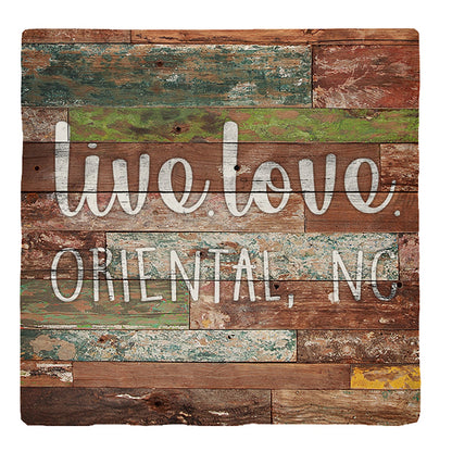 Live. Love. Oriental, NC | Absorbent Ceramic Drink Coaster