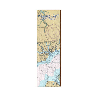Oriental, NC NOAA Chart Map Sign | Real Art Print on Wood