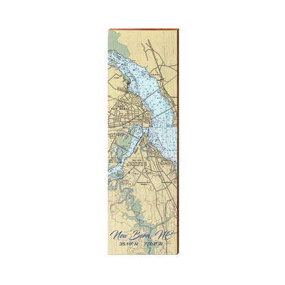 New Bern NOAA Chart Map Sign | Real Art Print on Wood