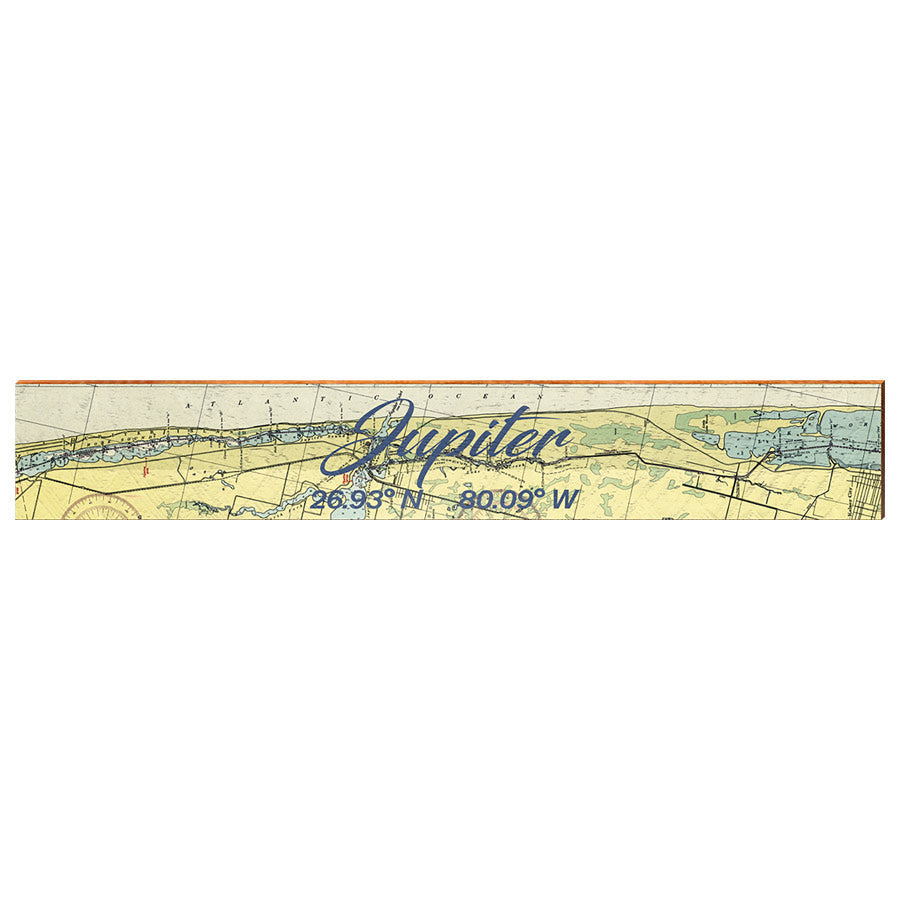 Jupiter NOAA Chart | Wall Art Print on Real Wood