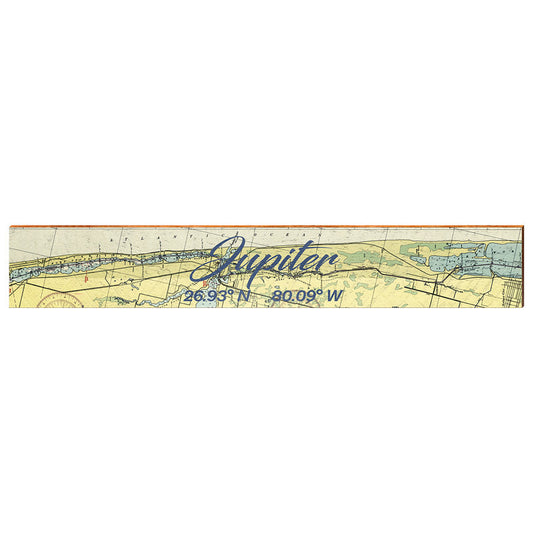 Jupiter NOAA Chart | Wall Art Print on Real Wood