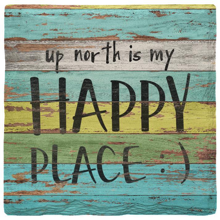 Up North is My Happy Place | Absorbent Ceramic Drink Coaster
