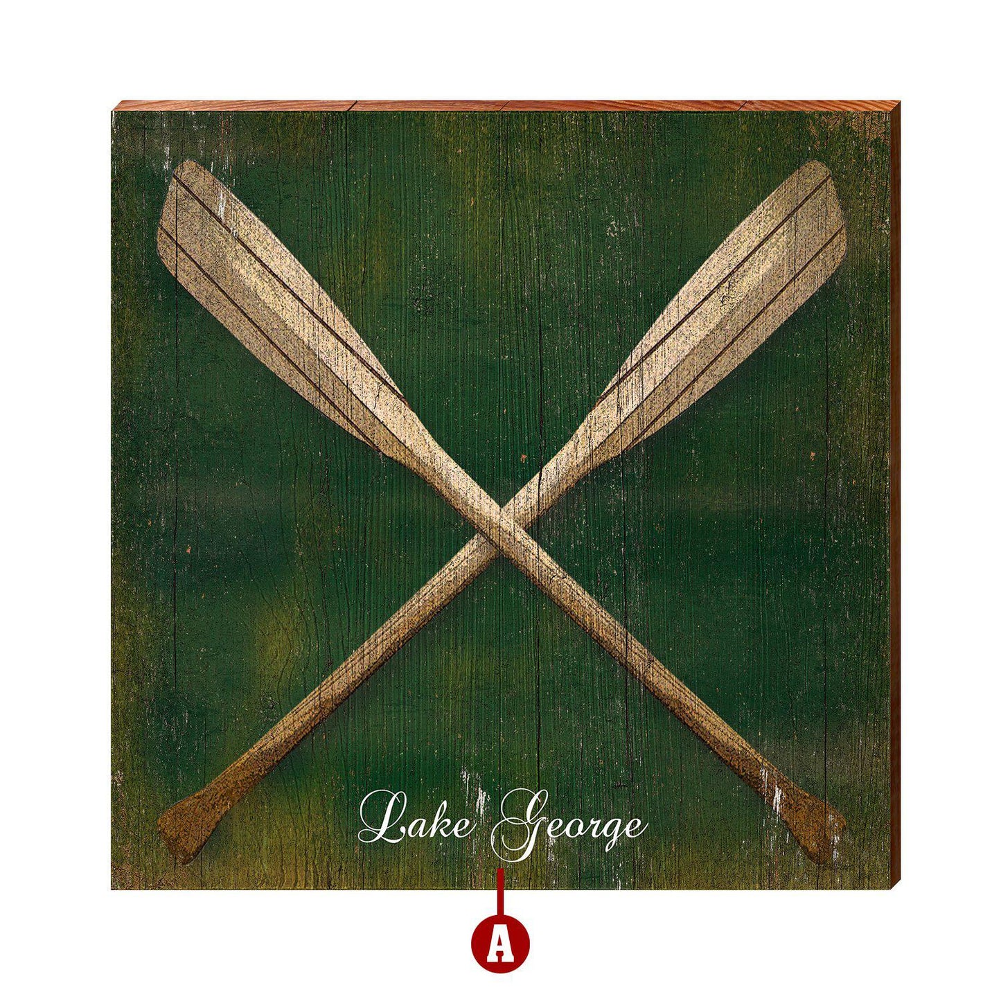 Crossed Canoe Oars Wooden Sign | Wall Art Print on Real Wood