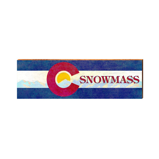 Colorado Flag Snowmass | Real Wood Art Print