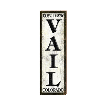 Vail Black/White Sign | Real Wood Art Print