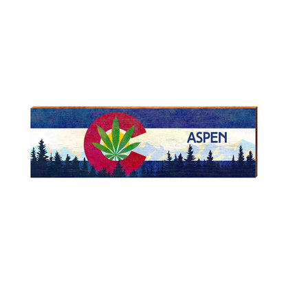 Colorado Flag Weed Aspen | Real Wood Art Print