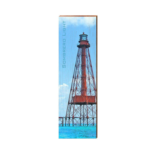 Sombrero Lighthouse | Wall Art Print on Real Wood