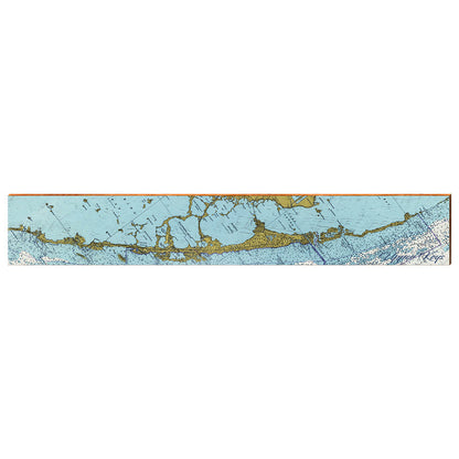 Upper Keys, Florida Map Wooden Sign | Wall Art Print on Real Wood