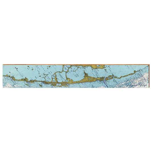 Upper Keys, Florida Map Wooden Sign | Wall Art Print on Real Wood