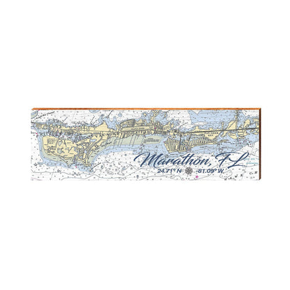 Marathon NOAA Chart Map | Wall Art Print on Real Wood