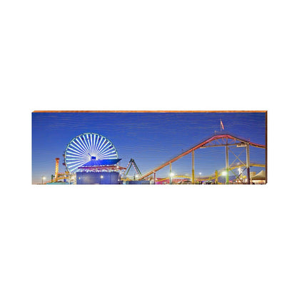 Santa Monica Ferris Wheel Home Decor Art Print on Real Wood