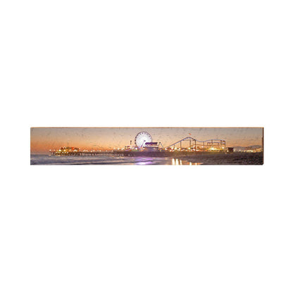 Santa Monica Pier at Dusk Home Decor Art Print on Real Wood Each