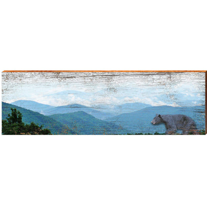 Black Bear Blue Ridge Mountains | Wall Art Print on Real Wood | Lodge Mountain Cabin Decor