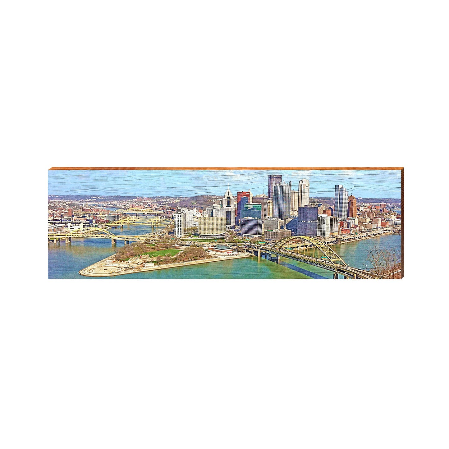 Pittsburgh Skyline | Wall Art Print on Real Wood