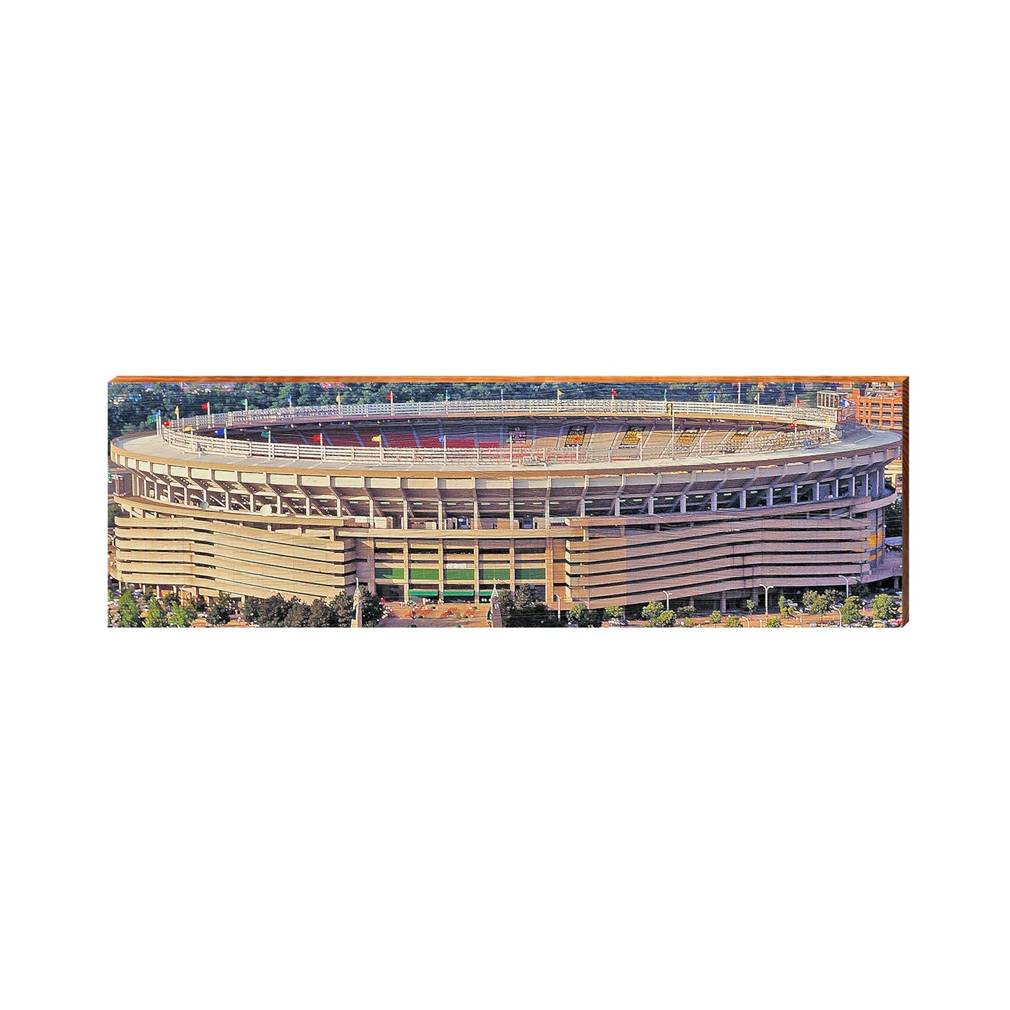 Three Rivers Stadium | Pittsburgh | Wall Art Print on Real Wood