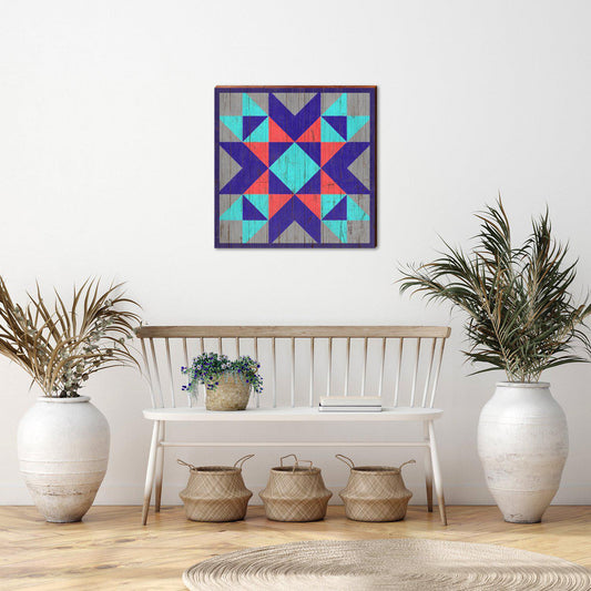 Traditional | Barn Quilt | Wall Art Print on Real Wood