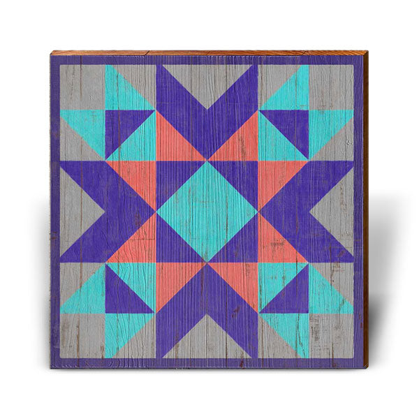 Purple, Blue, Gray Barn Quilt-Mill Wood Art