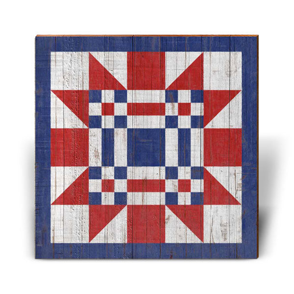 Red, White, and Blue Barn Quilt 2-Mill Wood Art