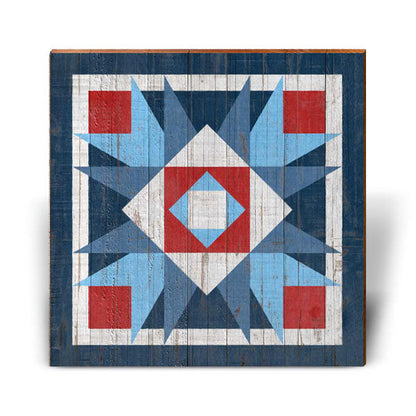 Red, White, and Blue Barn Quilt 4-Mill Wood Art