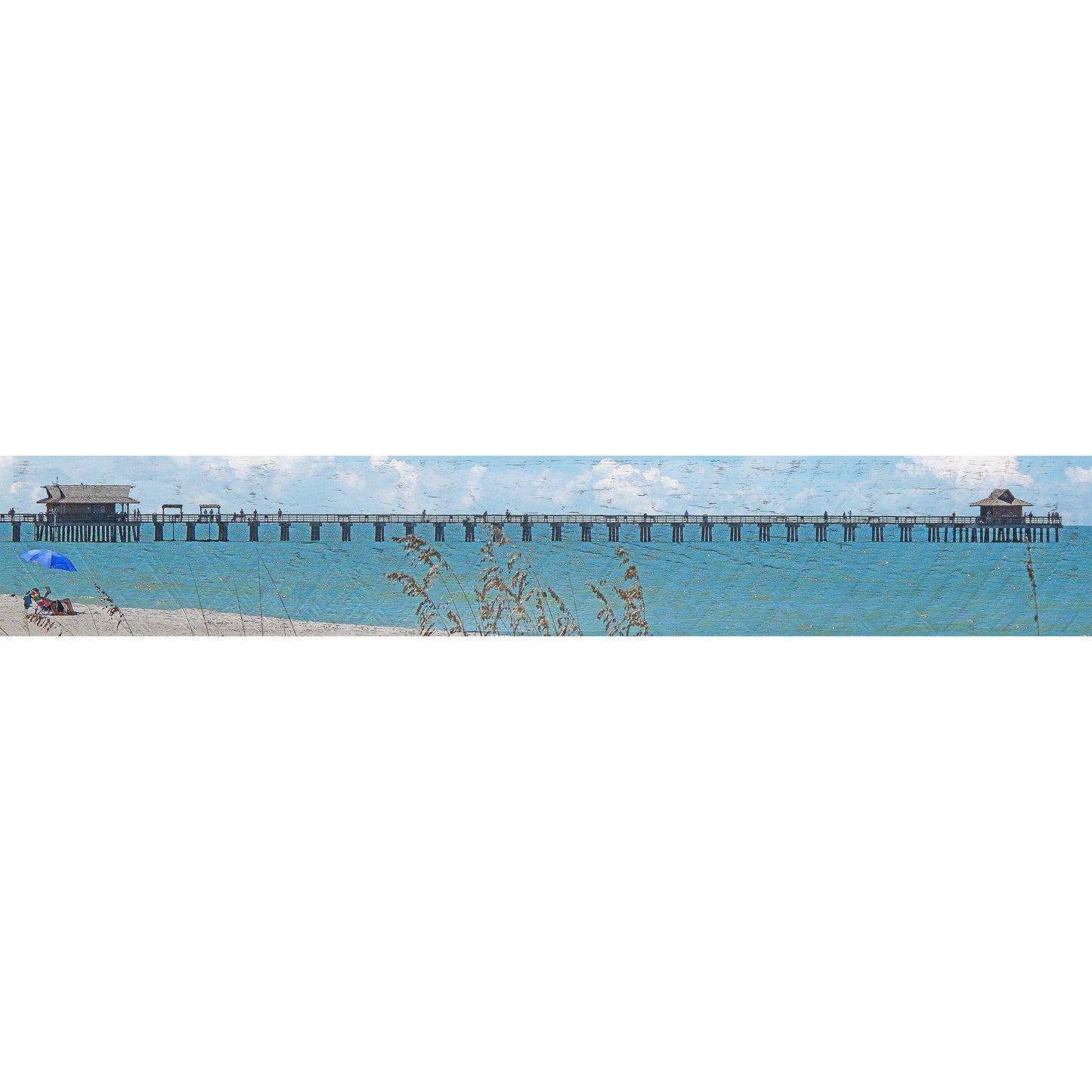 Naples Pier, Florida Wooden Sign | Wall Art Print on Real Wood