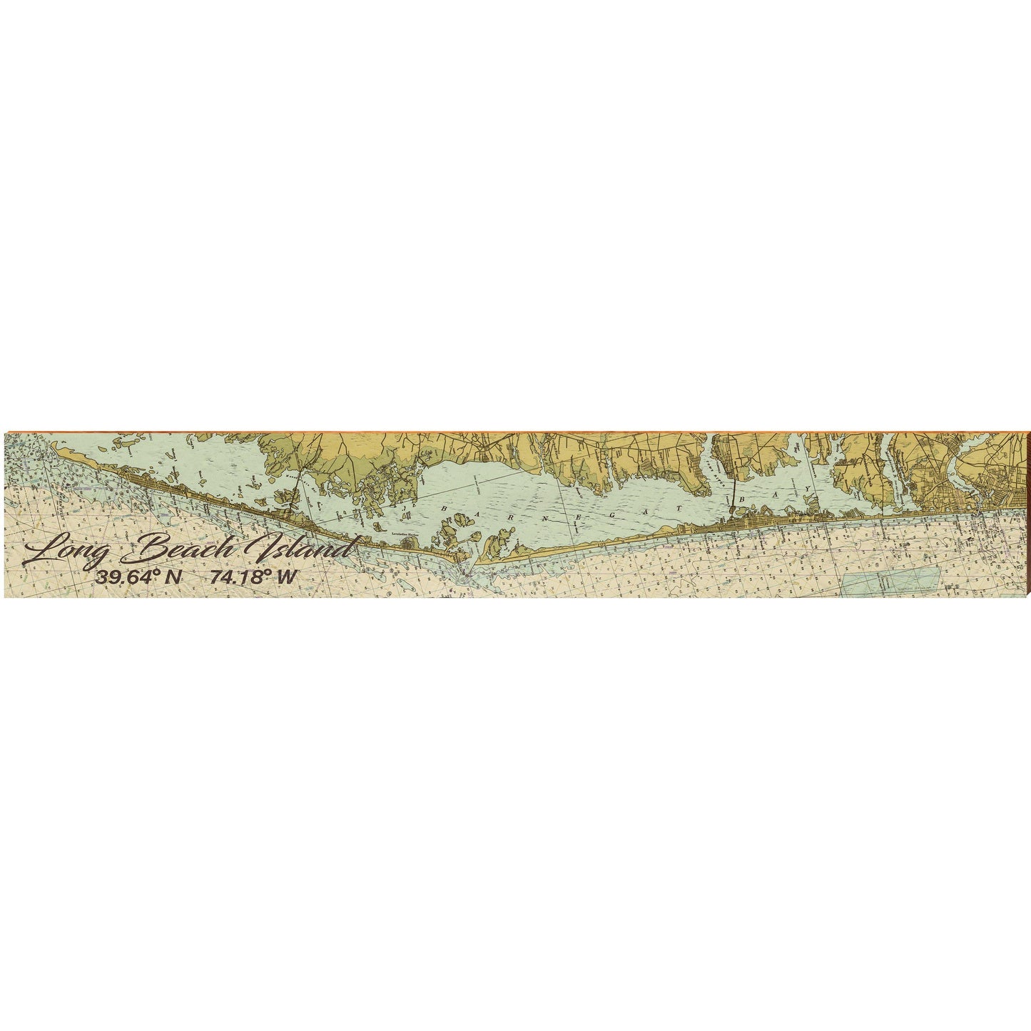 Long Beach Island NOAA Chart | Wall Art Print on Real Wood