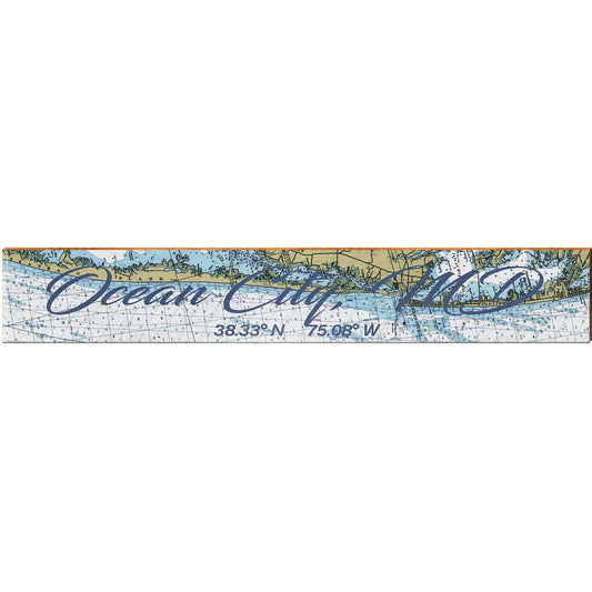 Ocean City, MD NOAA Chart Map | Wall Art Print on Real Wood