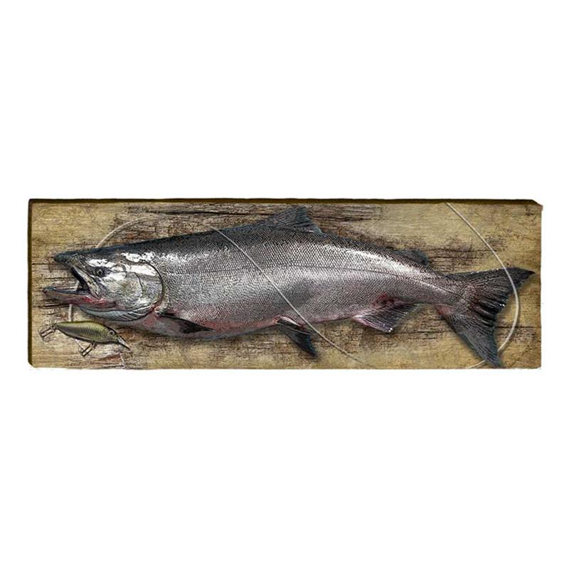 Chinook Salmon | Wall Art Print on Real Wood