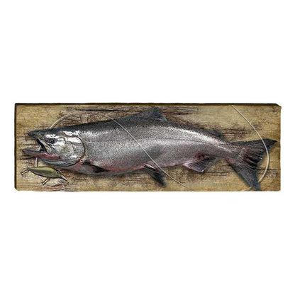 Chinook Salmon | Wall Art Print on Real Wood