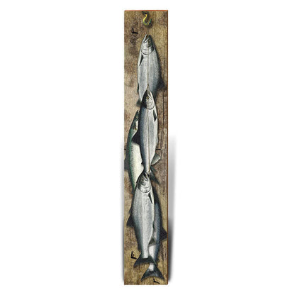 Atlantic Salmon Large Stringer | Wall Art Print on Real Wood