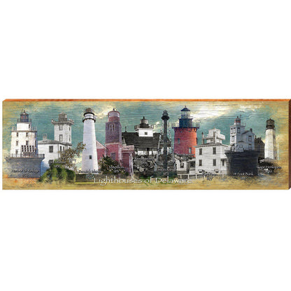 Lighthouses of Delaware | Wall Art Print on Real Wood