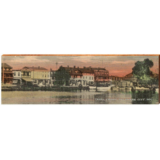 Delaware City Canal Front | Wall Art Print on Real Wood