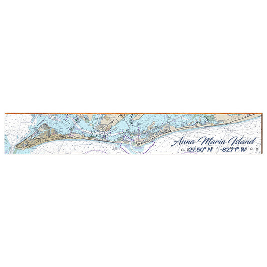 Anna Maria Island, Florida Map | Wall Art Print on Real Wood