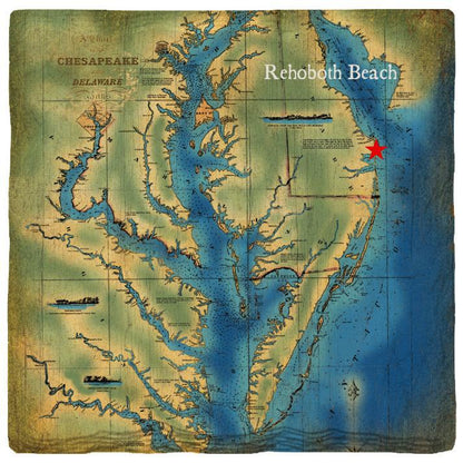 Rehobtoh Beach Chesapeake Bay Map Coaster