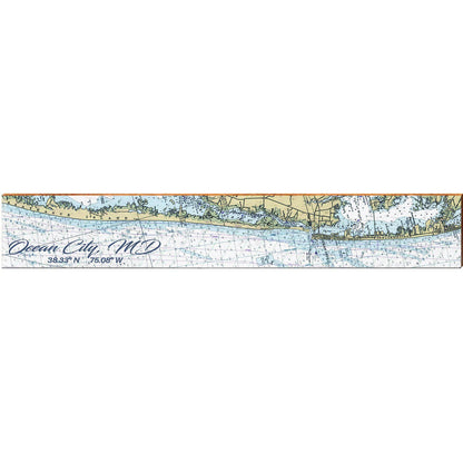 Ocean City, MD NOAA Chart Map | Wall Art Print on Real Wood