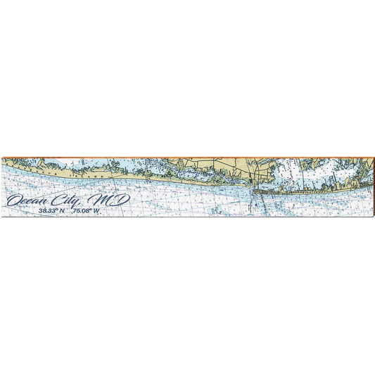 Ocean City, MD NOAA Chart Map | Wall Art Print on Real Wood