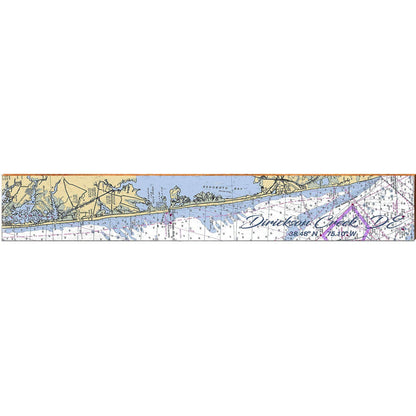 Dirickson Creek, DE NOAA Chart Map | Wall Art Print on Real Wood