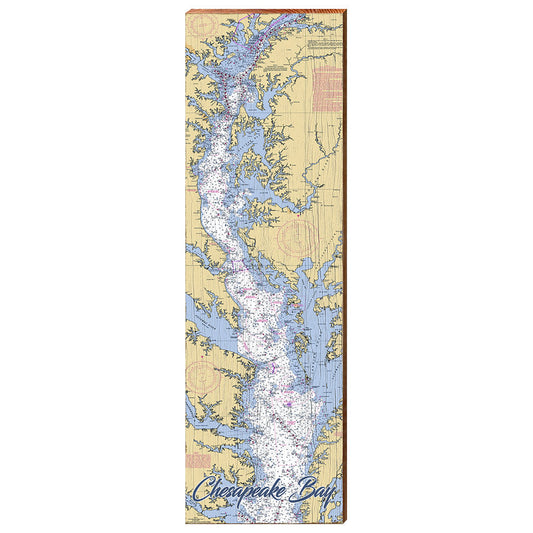 Chesapeake Bay, Maryland Map Wooden Sign | Wall Art Print on Real Wood