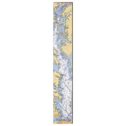 Chesapeake Bay NOAA Chart Map | Wall Art Print on Real Wood