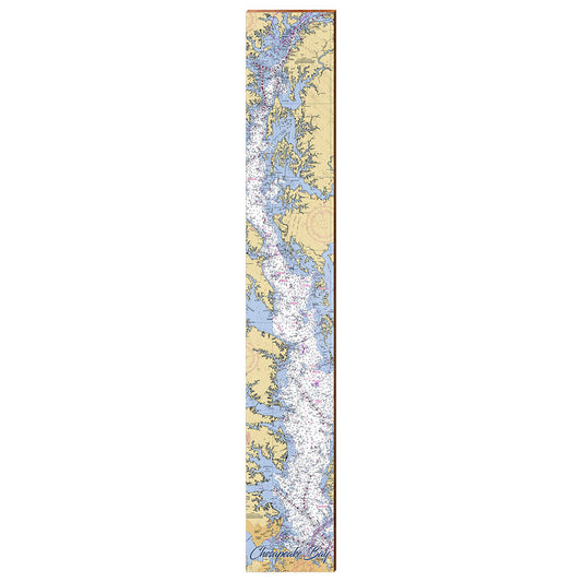 Chesapeake Bay NOAA Chart Map | Wall Art Print on Real Wood