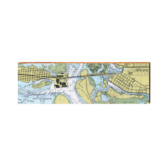 Beaufort, NC NOAA Chart Map | Real Wood Art Print