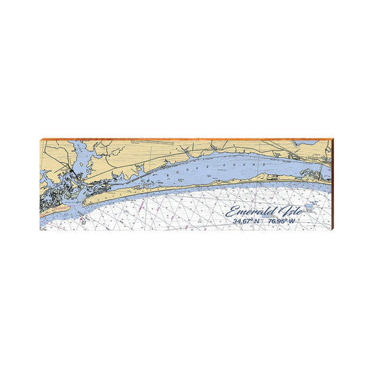 Emerald Isle NOAA Chart Map | Real Wood Art Print
