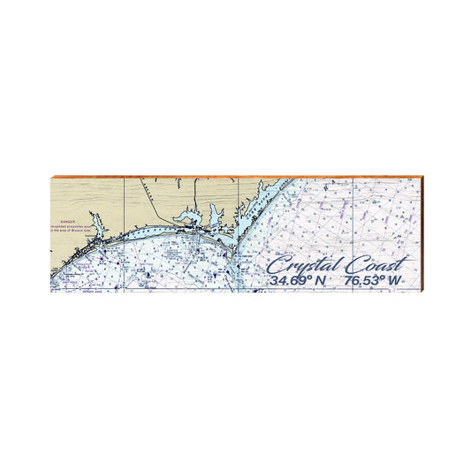 Crystal Coast NOAA Chart Map | Real Wood Art Print