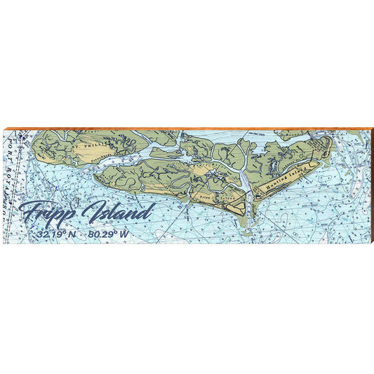 Fripp Island NOAA Chart | Wall Art Print on Real Wood
