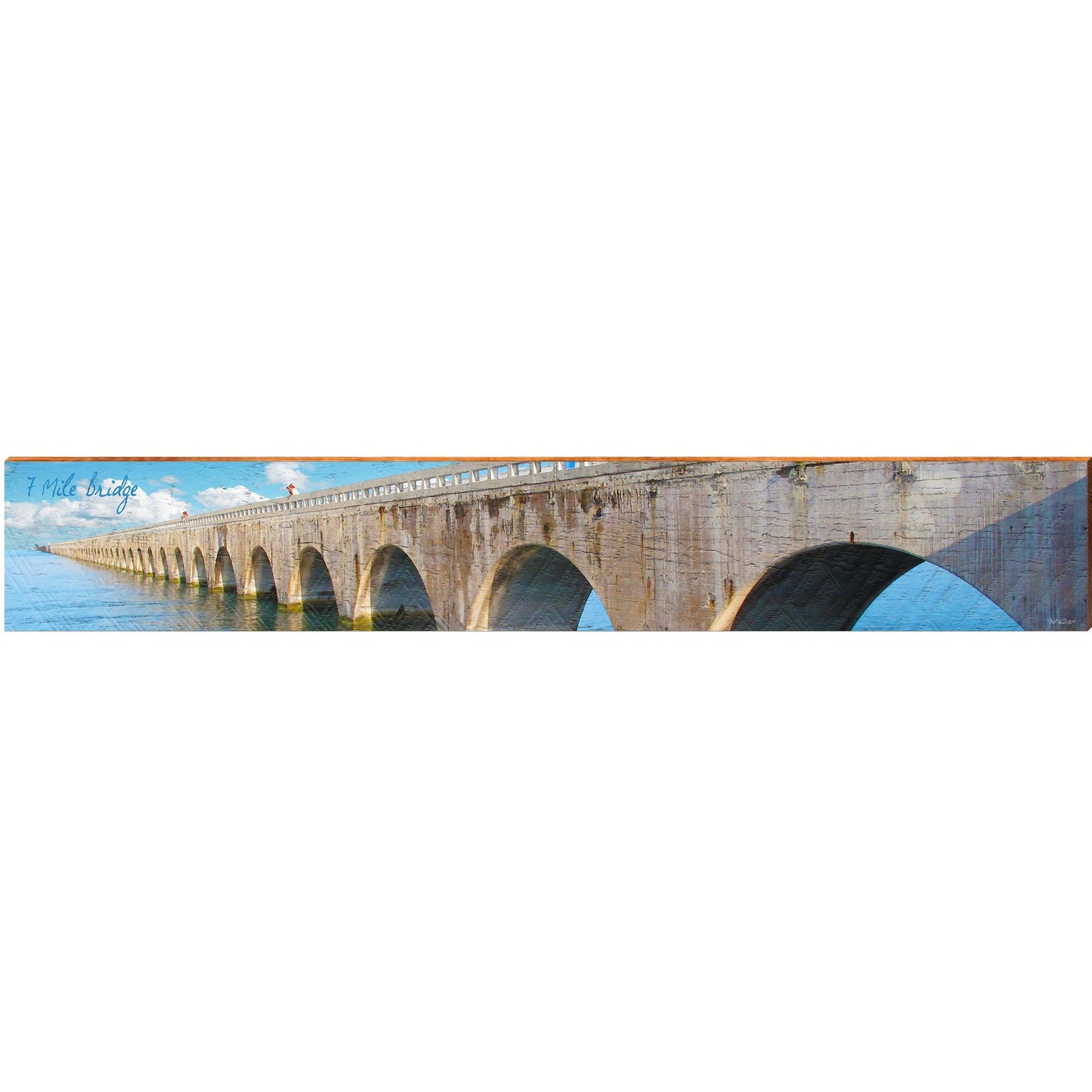 Seven Mile Bridge | Wall Art Print on Real Wood