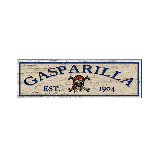 Gasparilla Skull & Crossbones Est 1904 Peach | Wall Art Print on Real Wood